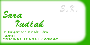 sara kudlak business card