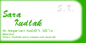 sara kudlak business card